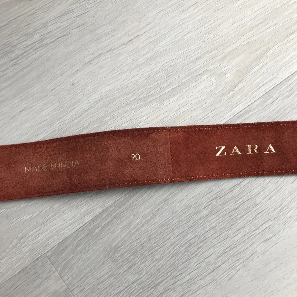 ZARA BROWN BELT SUEDE LEATHER WIDE CASUAL WOMENS 90